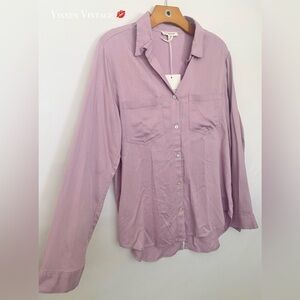 BEACHLUNCHLOUNGE 'ARLIE ROLL TAB LONG SLEEVETOP' IN WILD MAUVE